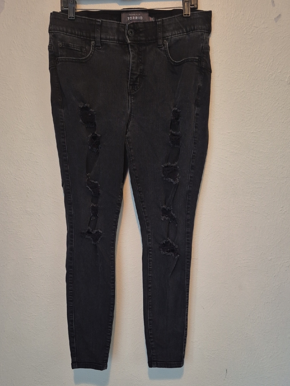 torrid Black Distressed Bombshell High-Rise Skinny Jeans